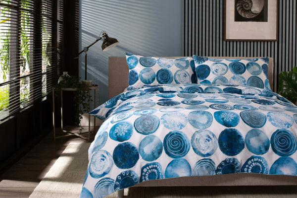 Deyongs Blue Shells Cotton Duvet Set With Fabric Bag