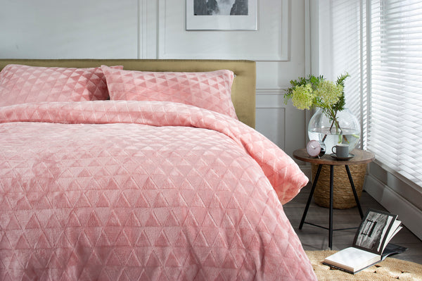Deyongs Alexandria Fleece Blush Single Duvet Set