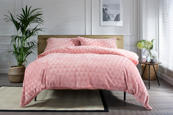deyongs Alexandria Fleece Blush Single Duvet Set