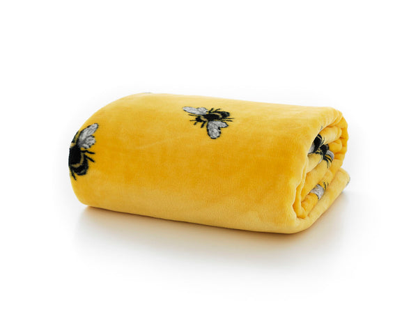 Deyongs Bees Sherpa Fleece Throw