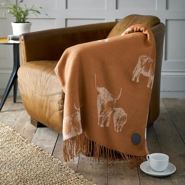 Deyongs Cow And Calf Faux Cashmere Throw