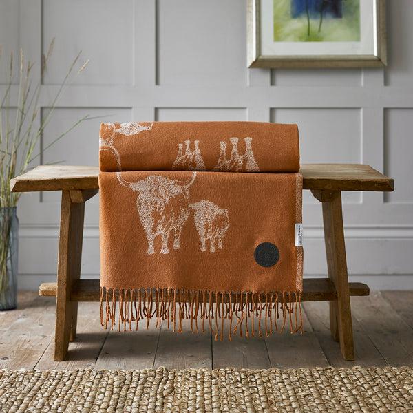 deyongs Cow and Calf Faux Cashmere Throw