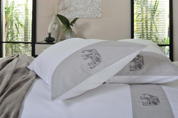 Deyongs Elephants Embroidered Cotton Duvet Set