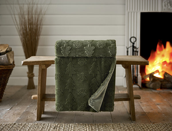 Deyongs Forest Sculptured Faux Fur Throw