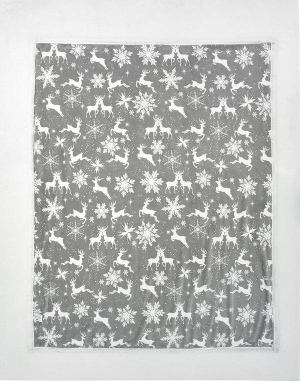 Deyongs Harts Sherpa Printed Soft Fleece Throw