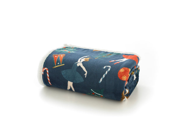 Deyongs Nutcracker Printed Sherpa Fleece Throw