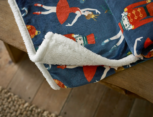 Deyongs Nutcracker Printed Sherpa Fleece Throw