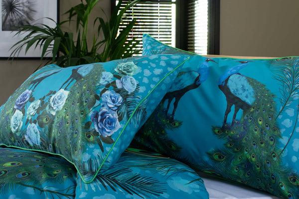 Deyongs Peacock Cotton Duvet Set With Fabric Bag