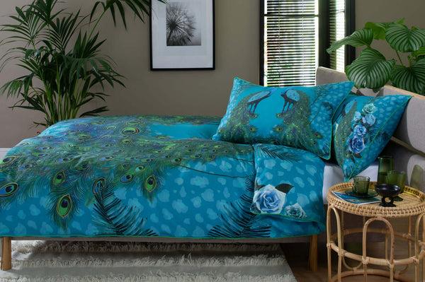 Deyongs Peacock Cotton Duvet Set With Fabric Bag