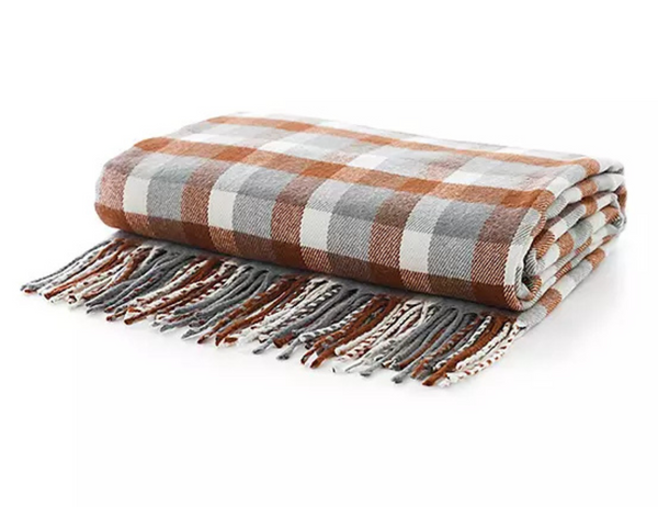 Deyongs Rust Checked Acrylic Throw