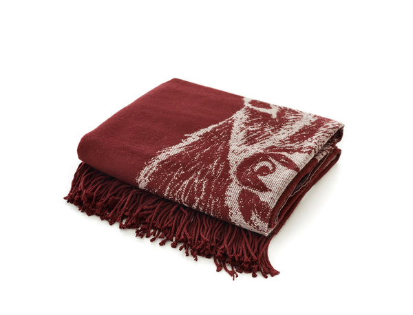 Deyongs Stag Mulberry Faux Cashmere Throw