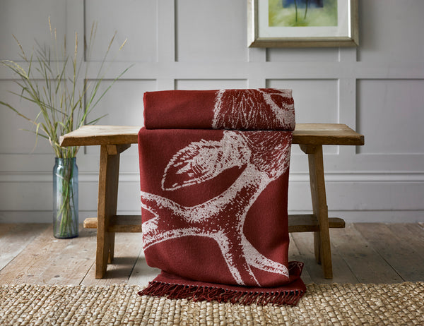 deyongs Stag Mulberry Faux Cashmere Throw