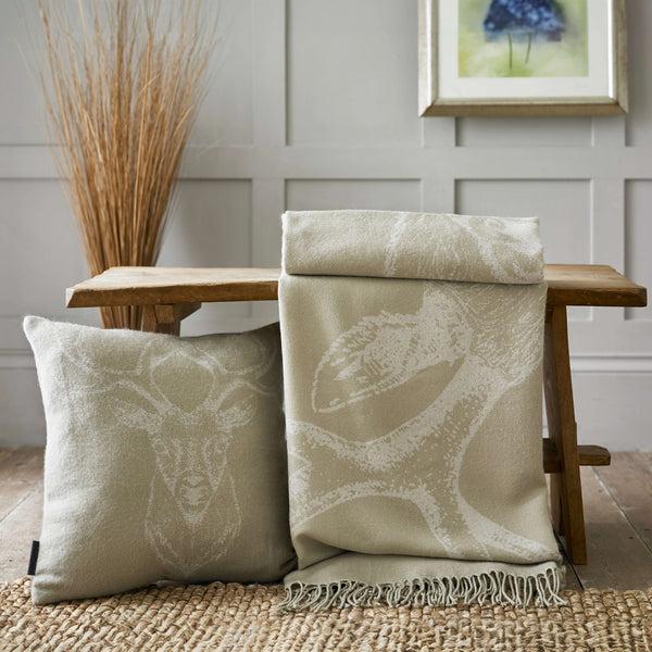 Deyongs Stag Oatmeal Faux Cashmere Throw