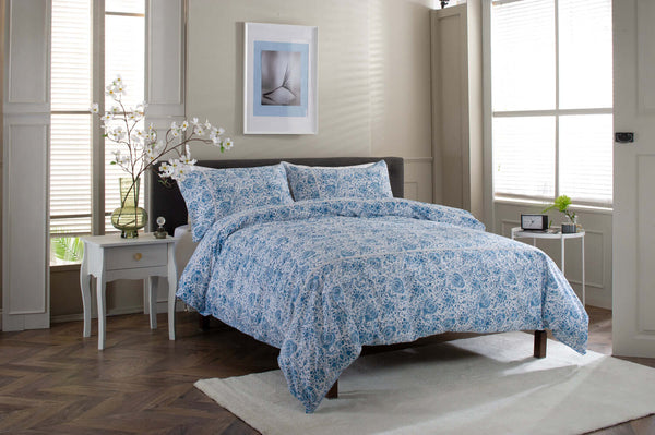 Deyongs Sterling Printed Percale Cotton Duvet Set
