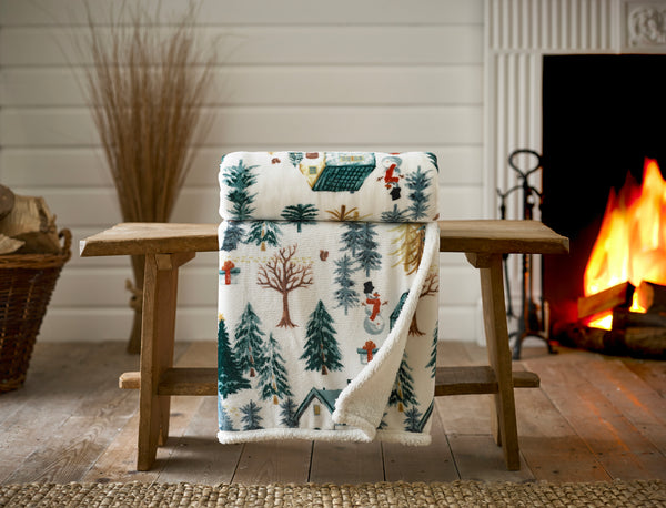 deyongs Winter Walk Sherpa Soft Fleece Throw