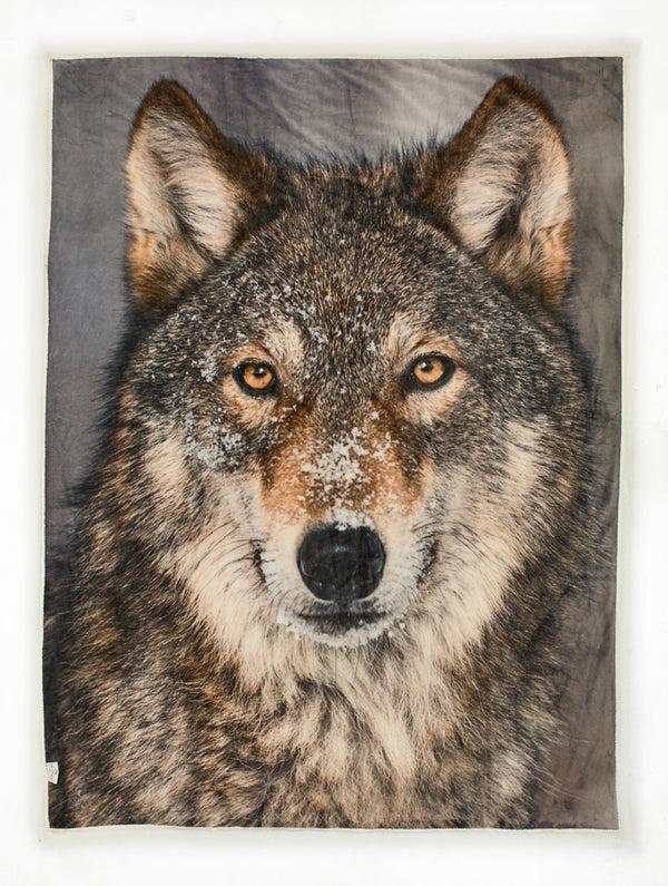 Deyongs Wolf Faux Fur Printed Throw