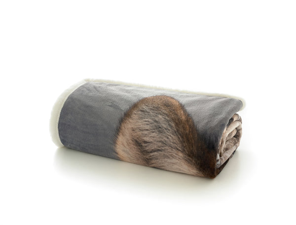 Deyongs Wolf Faux Fur Printed Throw