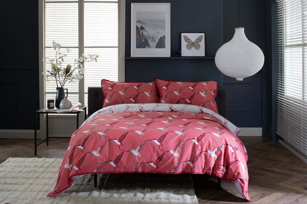 deyongs Hummingbird Cotton Reversible Duvet Set with Fabric Bag
