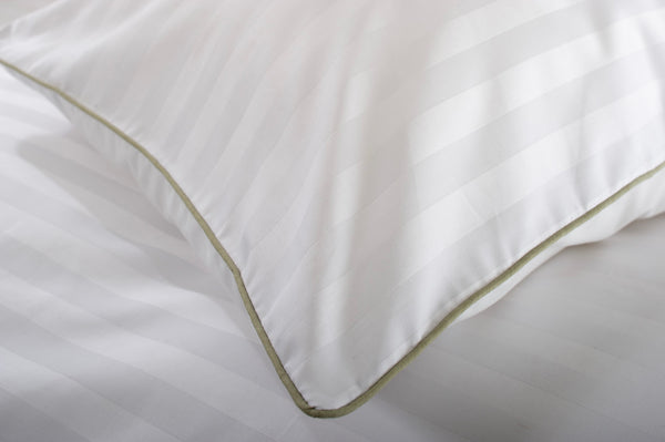 Deyongs Loxley 240 Thread Count 100% Cotton White Sateen Stripe Duvet Cover Set