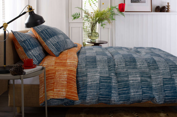 Deyongs Matches Teal & Tangerine Cotton Reversible Duvet Set