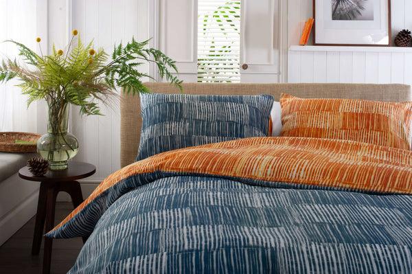 Deyongs Matches Teal & Tangerine Cotton Reversible Duvet Set