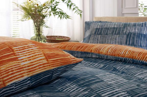 Deyongs Matches Teal & Tangerine Cotton Reversible Duvet Set