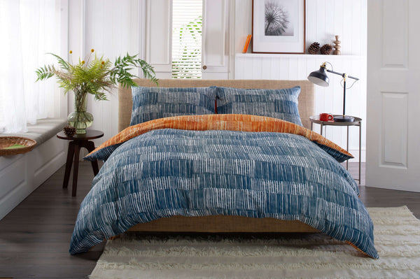 deyongs Matches Teal & Tangerine Cotton Reversible Duvet Set
