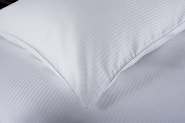 Deyongs Mayfield 220 Thread Count 100% Cotton White 3mm Sateen Stripe Duvet Cover Set
