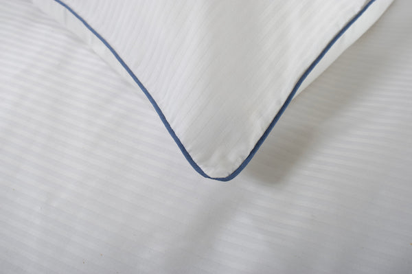 Deyongs Ridgeway 240 Thread Count 100% Cotton White Sateen Stripe Duvet Cover Set