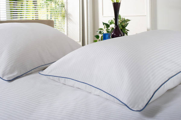 Deyongs Ridgeway 240 Thread Count 100% Cotton White Sateen Stripe Duvet Cover Set