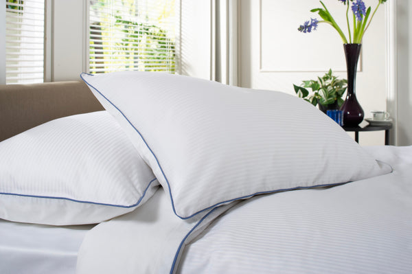 deyongs Ridgeway 240 Thread Count 100% Cotton White Sateen Stripe Duvet Cover Set