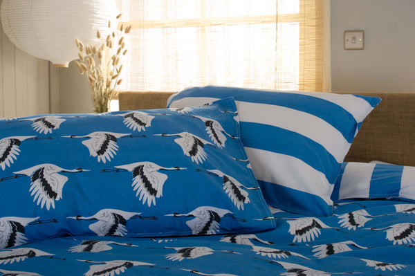 Deyongs Sedge Blue Reversible Duvet Set With Fabric Bag