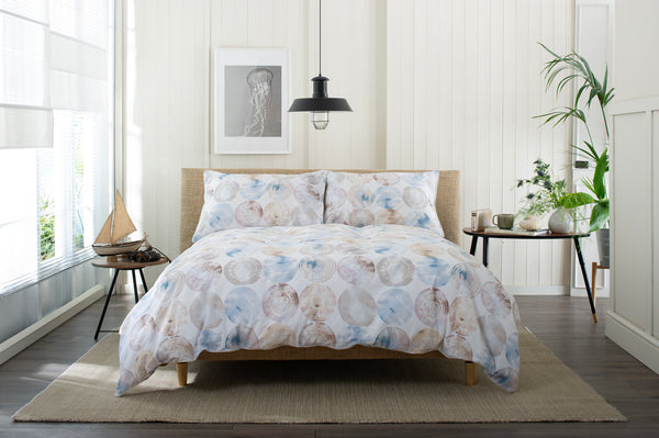 deyongs Shell Mother of Pearl Cotton Duvet Set with Fabric Bag