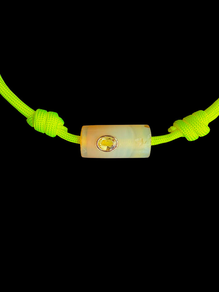 Dezso By Sara Beltran Agate Bead With Yellow Zircon