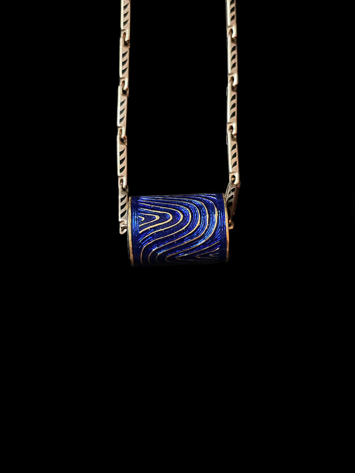 Dezso By Sara Beltran Atami 22k Wave Bead With Cobalto Glass Enameling