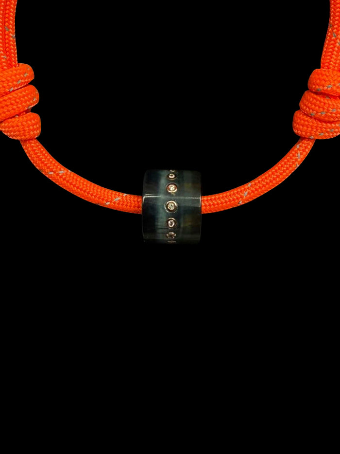 Dezso By Sara Beltran Blue Tiger Eye Diamond Bead On Neon Cord Anklet