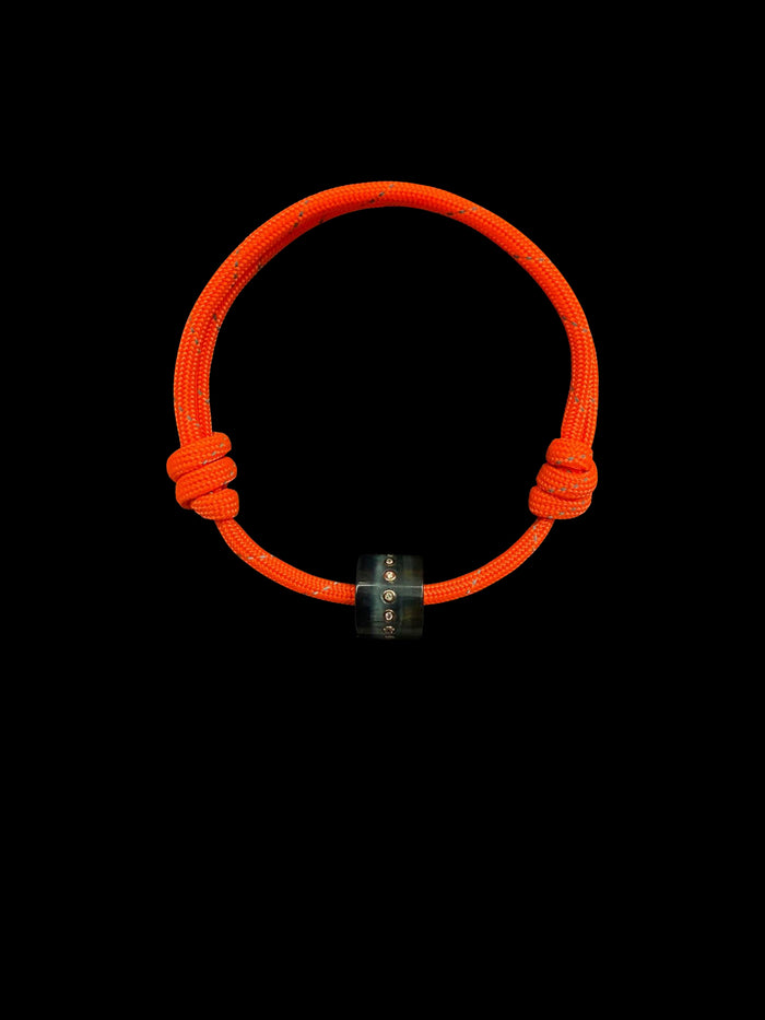 dezso by sara beltran Blue Tiger Eye Diamond Bead on Neon Cord Anklet