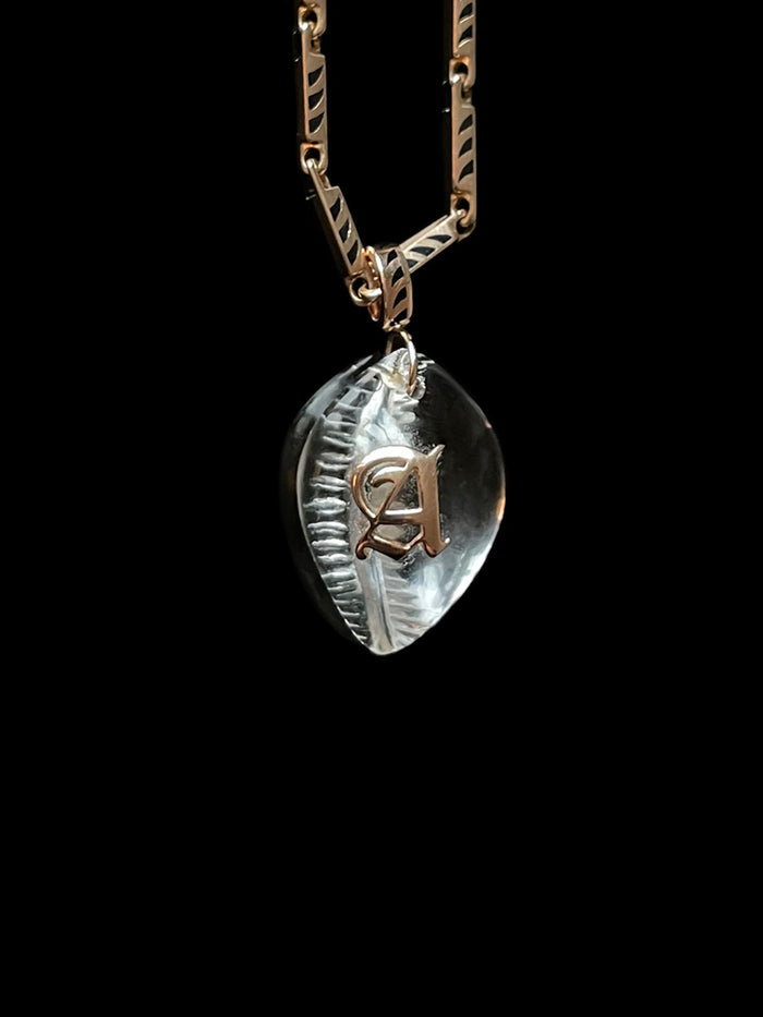 Dezso By Sara Beltran Classic Carved Cowry With Gold Initial
