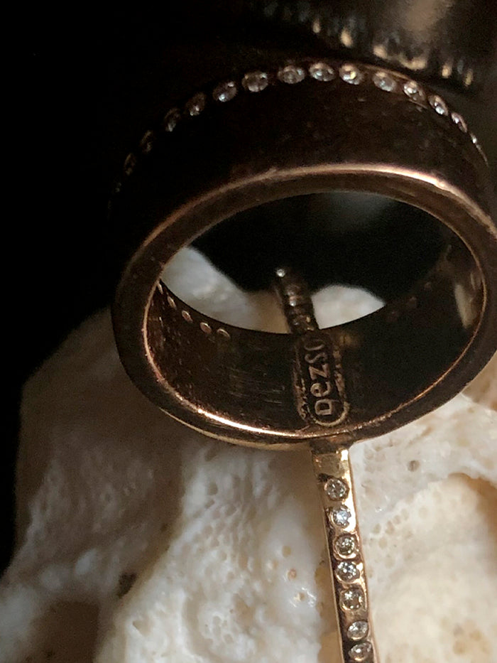 Dezso By Sara Beltran Coral Ring With Diamond Pave And Polki