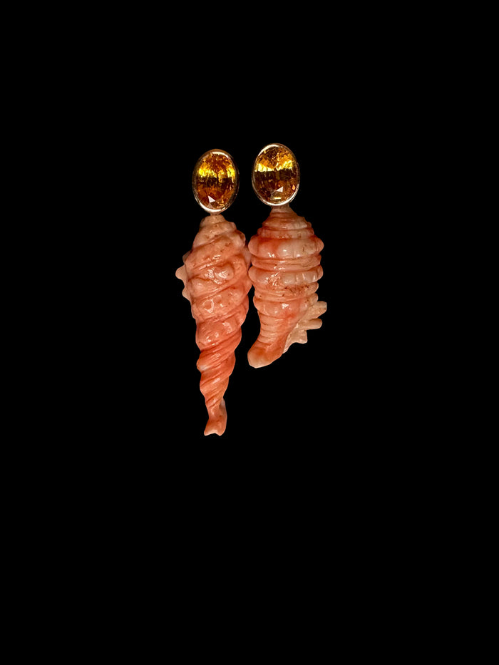 dezso by sara beltran Coral Shell Earrings with Citrine