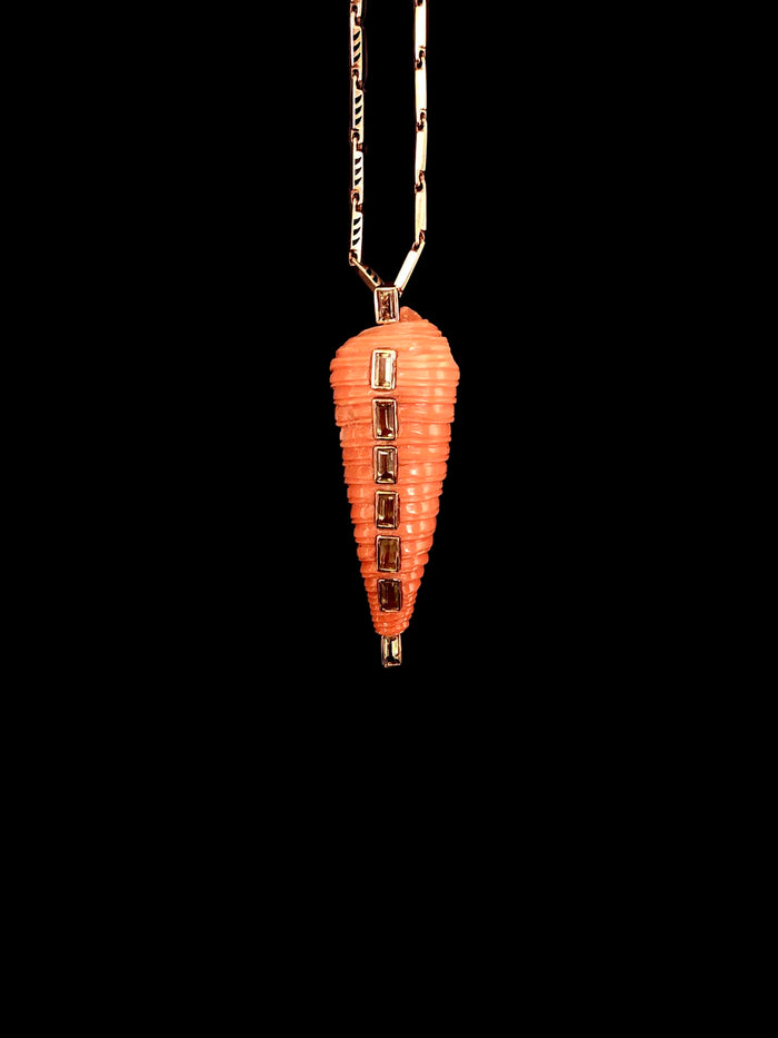dezso by sara beltran Coral Telescopium Shell with Beryl