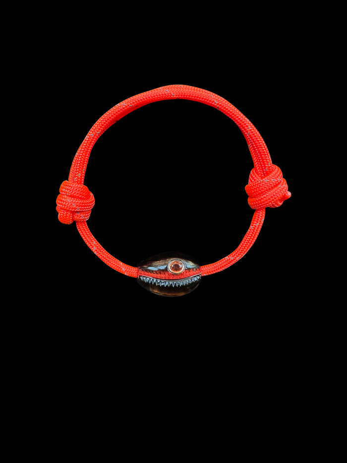 dezso by sara beltran Cowry Bead with Oval Sapphire Surf Cord Anklet