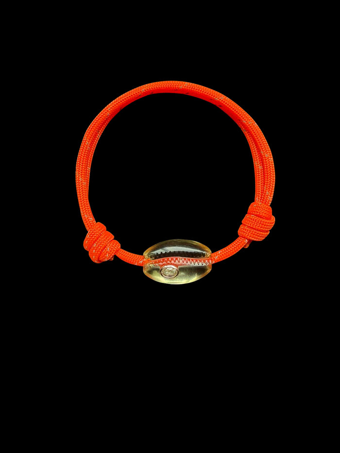 dezso by sara beltran Cowry Bead with Oval Silimanite Surf Cord Anklet