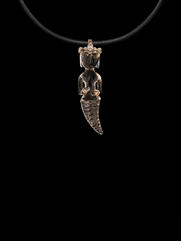 dezso by sara beltran Crystal Kai Ocean King Charm with Marquise Diamond Crown and Gold and Enamel Bracelets