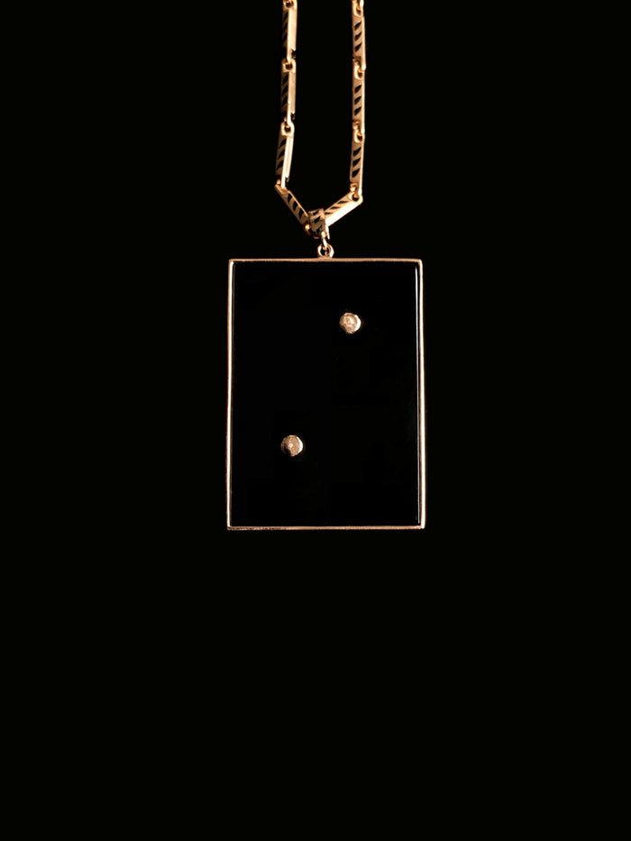 Dezso By Sara Beltran Deco Onyx Seahorse Pendant