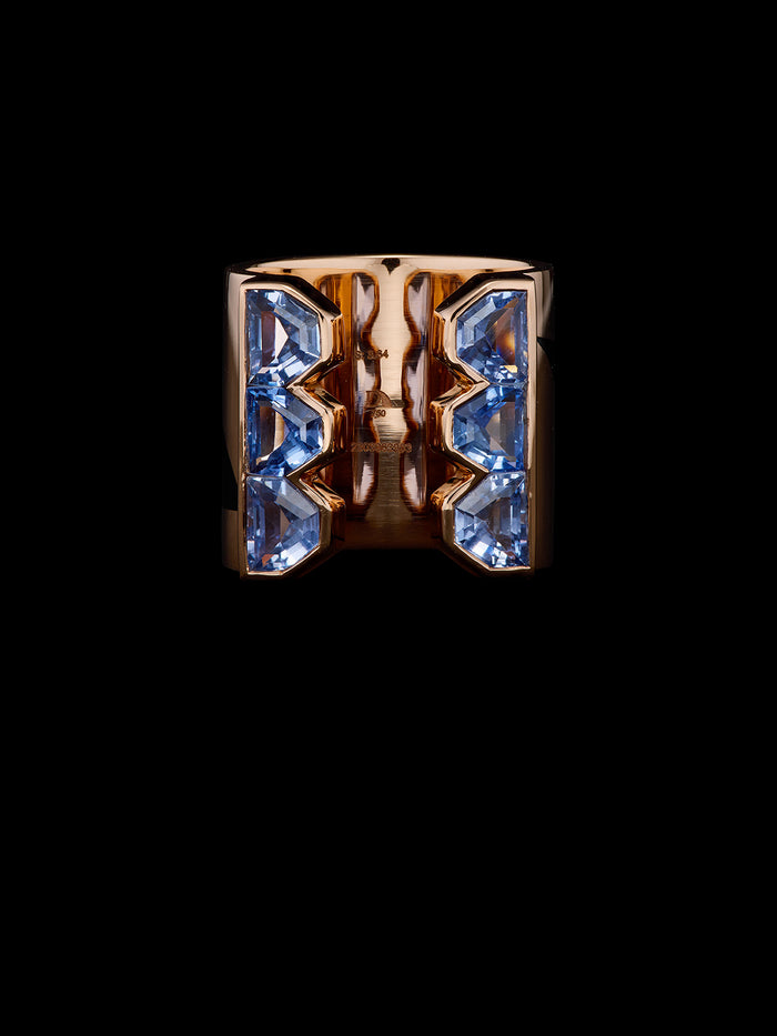 dezso by sara beltran Deco Six Blue Sapphire Ring