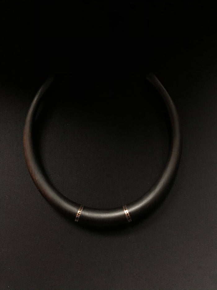 dezso by sara beltran Ebony Wood Choker with Gold