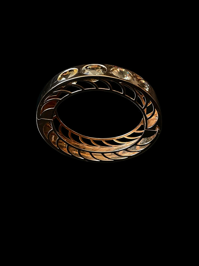 Dezso By Sara Beltran Zircon Cuff With Shark Fins