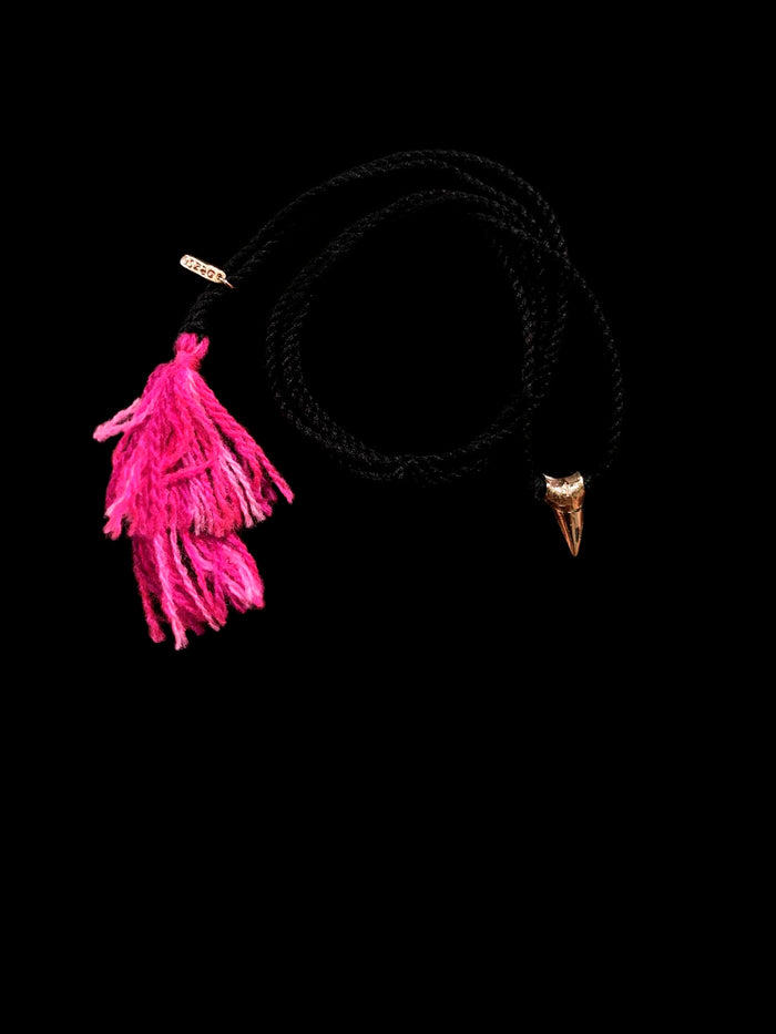 Dezso By Sara Beltran Gold Shark Tooth Tassel Necklace