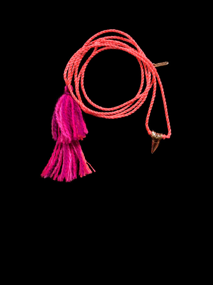 dezso by sara beltran Gold Shark Tooth Tassel Necklace